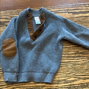 Gray Sweater with Brown Accents